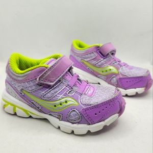 Saucony Gibby Crossfire AC Athletic Shoe Purple Green Sz 5 Toddler Girls Sneaker